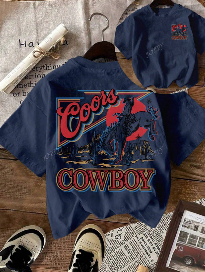 Herren Cowboy Grafik T-Shirt Drune