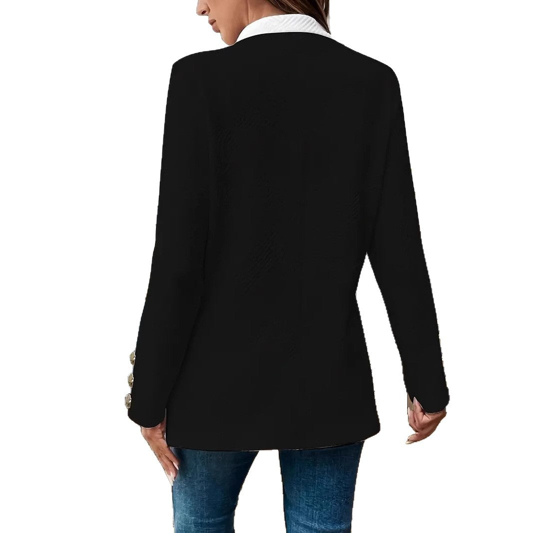 Damen Elegante und schicke Blazerjacke mit Kontrastdetails Drune