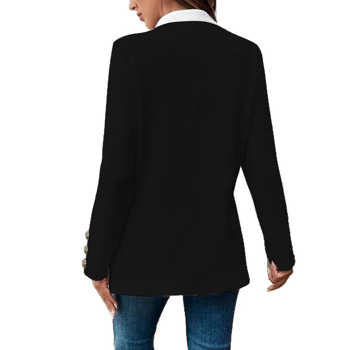 Damen Elegante und schicke Blazerjacke mit Kontrastdetails Drune