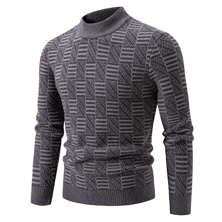 Herren Strickpullover mit strukturiertem Design und hohem Kragen Drune