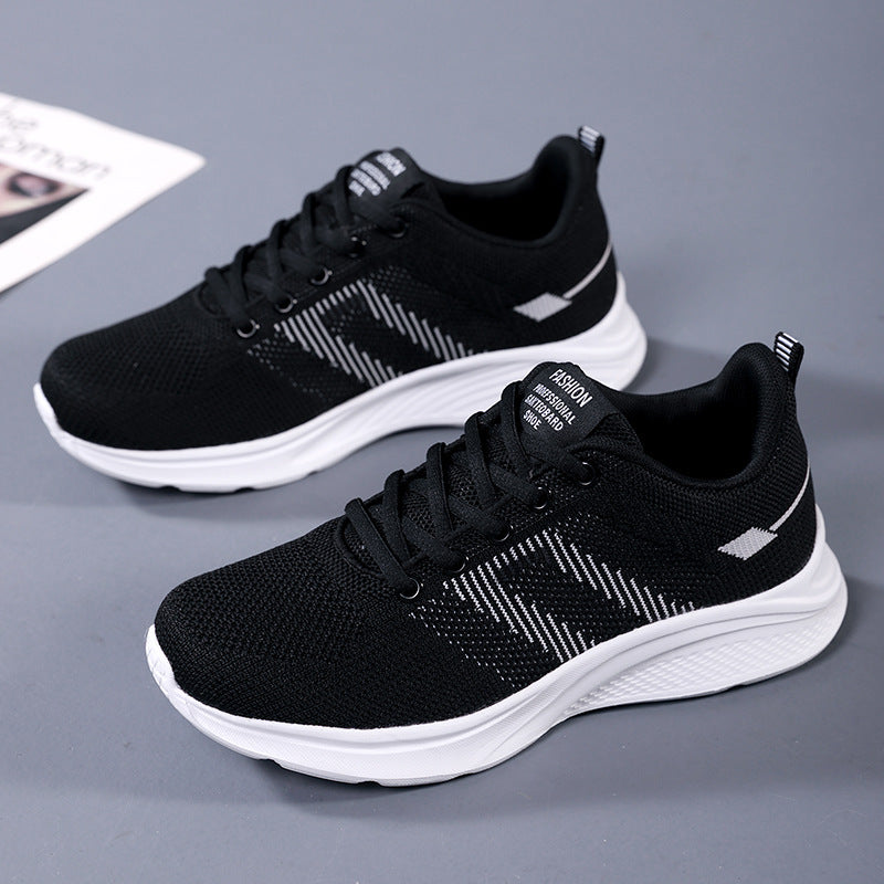 Damen nan leichter Strick-Fitnesssneaker mit nahtlosem Obermaterial, adaptiver EVA-Dämpfung und ergonomischem Fersenpolster Drune