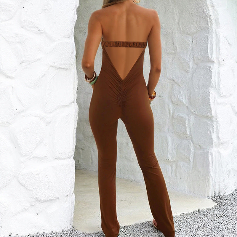 Damen Stilvolles Jumpsuit mit tailliertem Schnitt und ausgeschnittenem Detail Drune