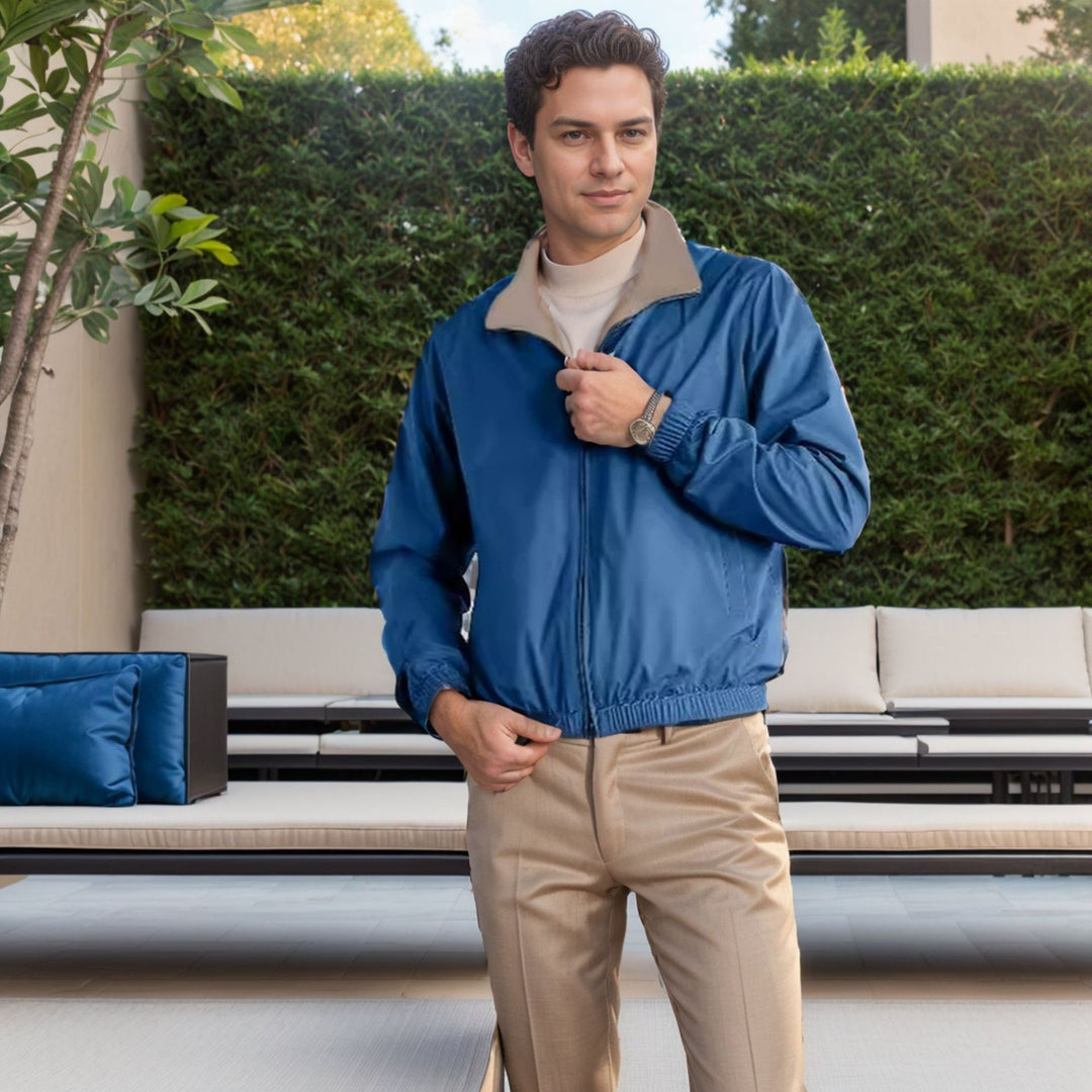 Herren leichte Freizeitjacke mit Stehkragen und elastischen Bündchen Drune