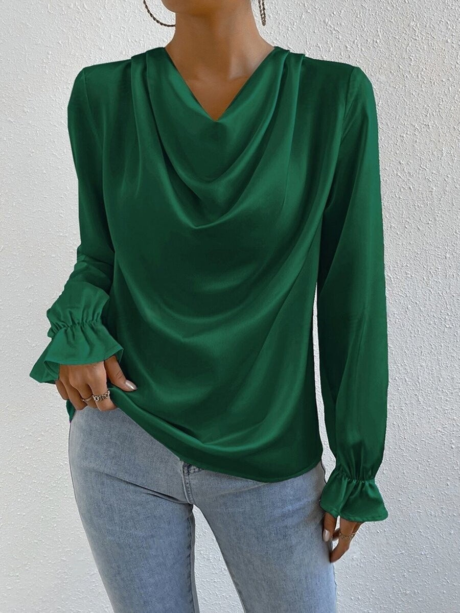 Drune | Satin Langarmbluse Top