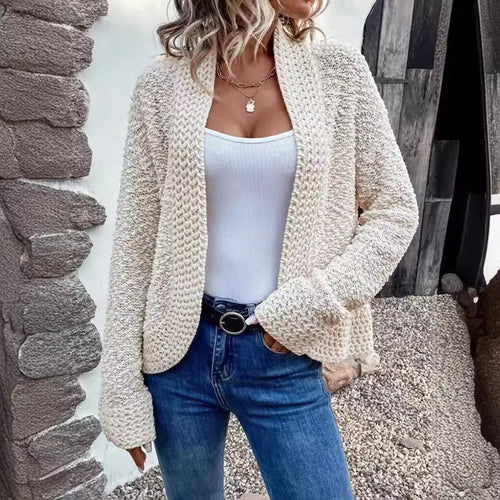 Damen Lässige Strickjacke mit oversized Schnitt und eingestricktem Muster Drune