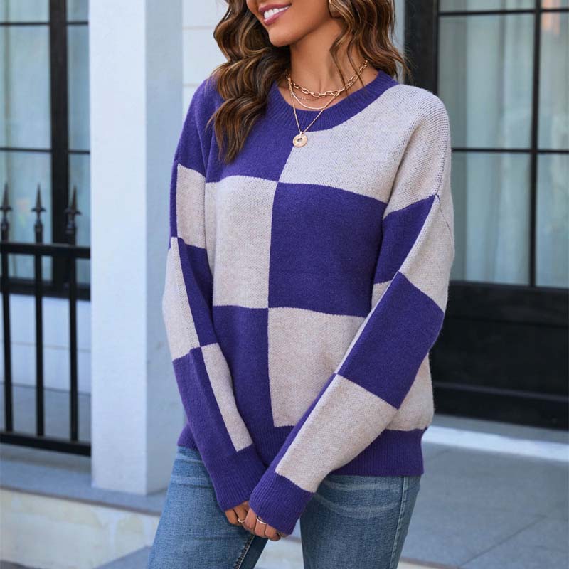 Drune | Karierter Strickpullover