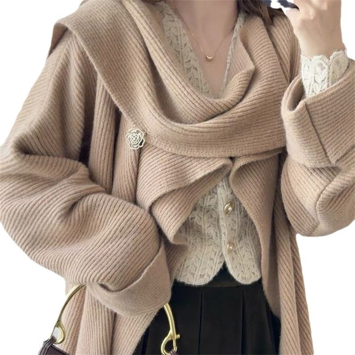 Damen lässiger oversized Strickpullover mit asymmetrischem Schnitt und weichem Material Drune