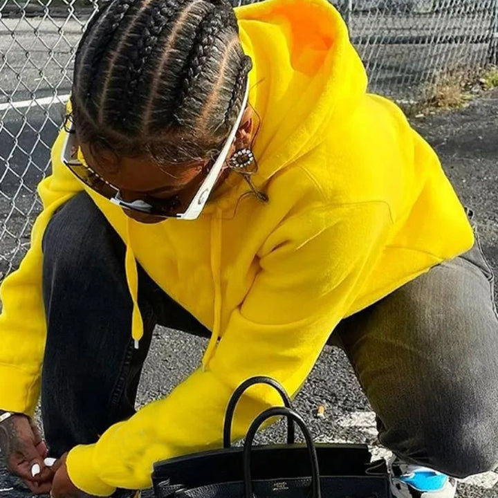 Damen Hoodie mit Kängurutasche und weichem Innenmaterial Drune