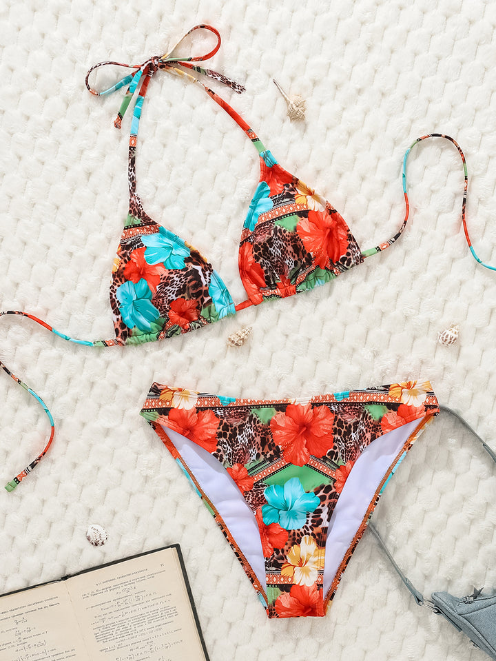 Damen Triangel-Bikini-Set mit verspieltem Polka-Dot-Muster und verstellbaren Trägern Drune