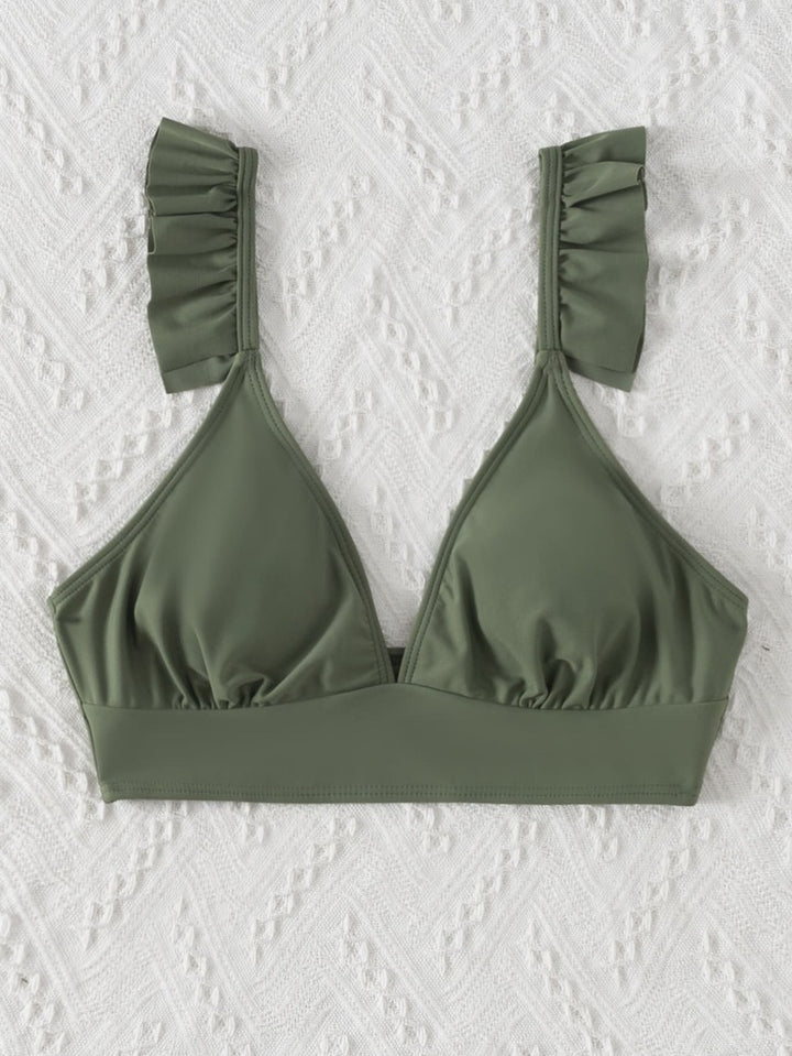 Damen Triangel-Bikinioberteil mit Rüschendetails Drune
