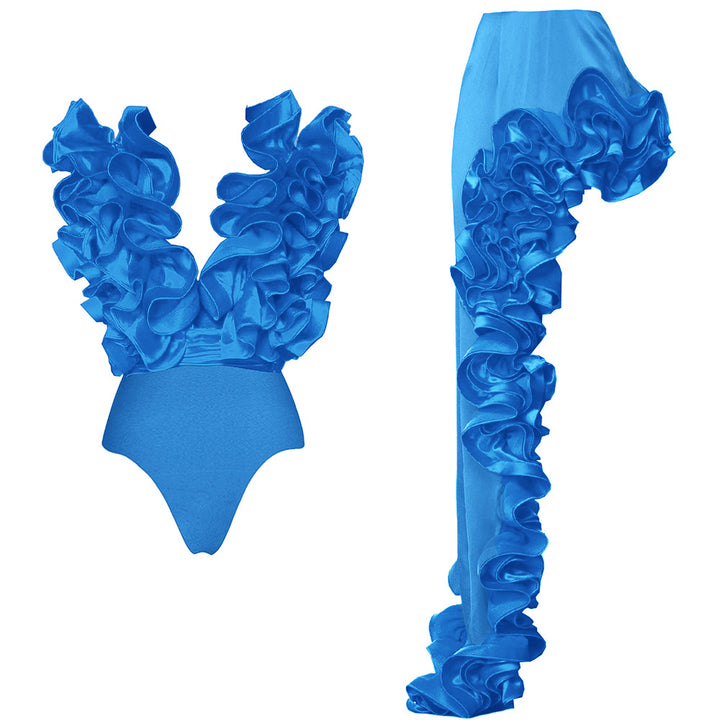 Damen auffälliges Badeanzug und Palazzo-Hose Set Drune