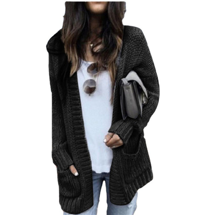 Damen Grobstrickjacke mit lässigen Taschen und offener Front Drune