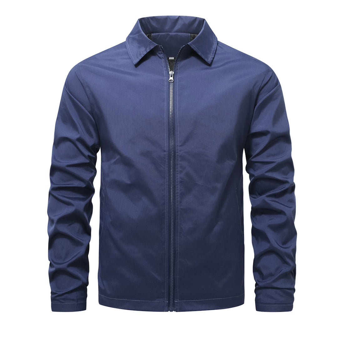 Herren nan leichte Reißverschluss-Jacke mit Hemdkragen windabweisender Funktionsstoff Drune