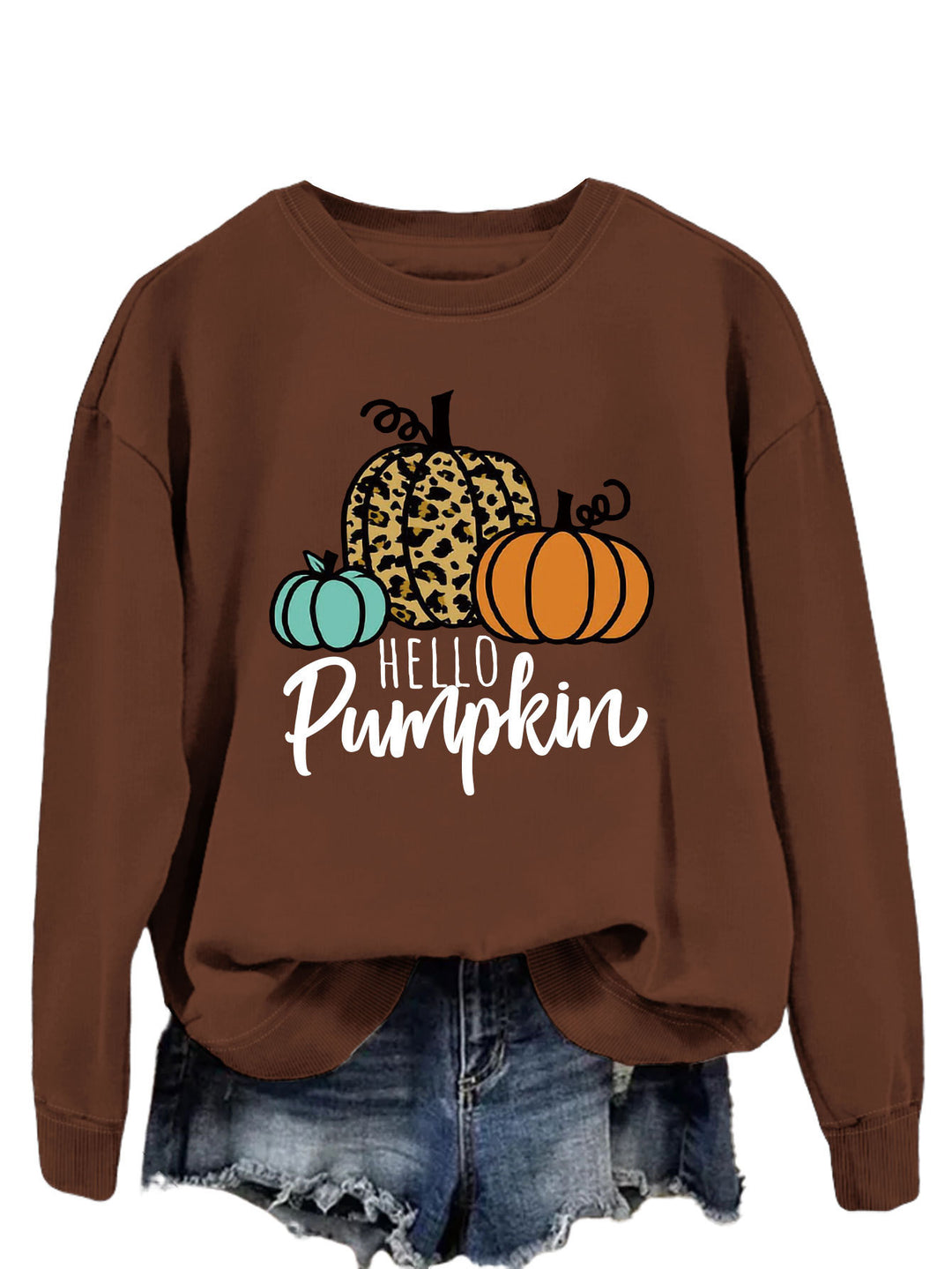 Damen Sweatshirt mit kreativem Herbstmotiv und lässigem Schnitt Drune