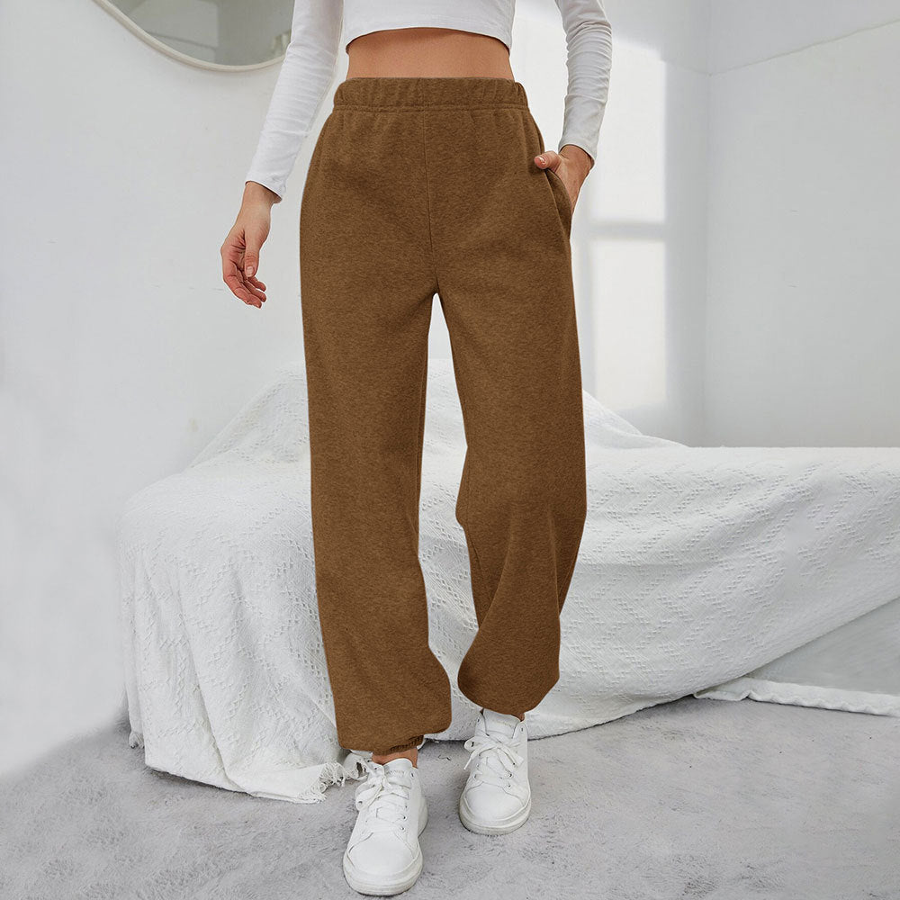 Damen lässige Sweatpants mit elastischem Bund und seitlichen Taschen Drune