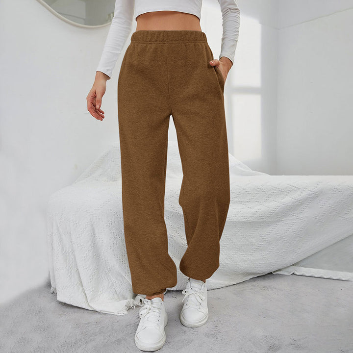 Damen lässige Sweatpants mit elastischem Bund und seitlichen Taschen Drune