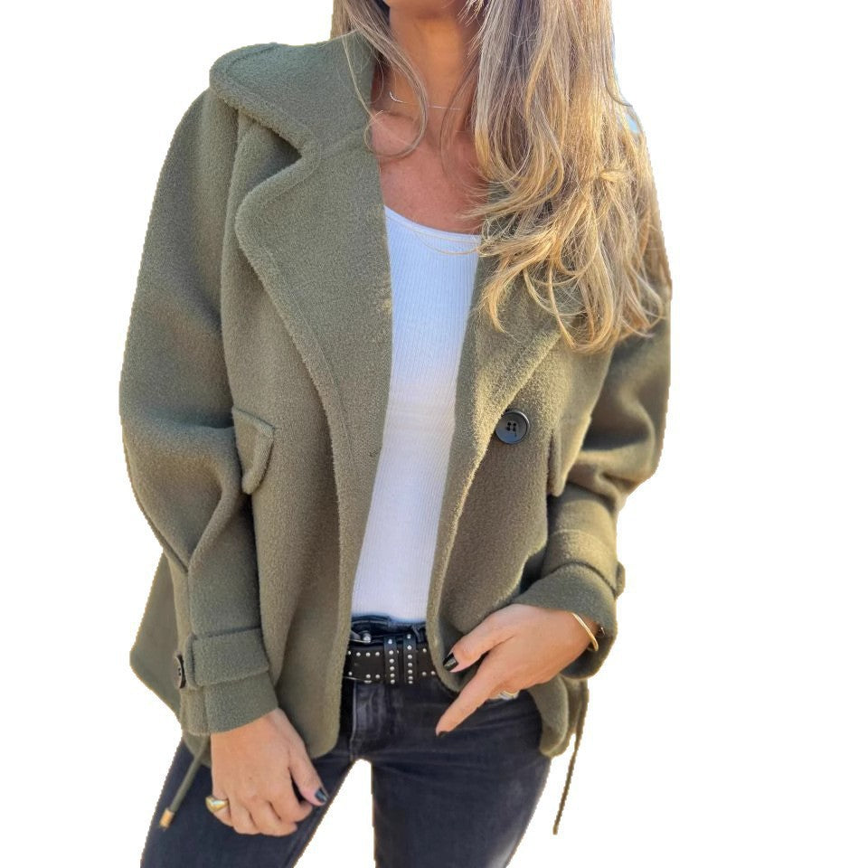 Damen gemütliche Oversized Wolljacke Drune