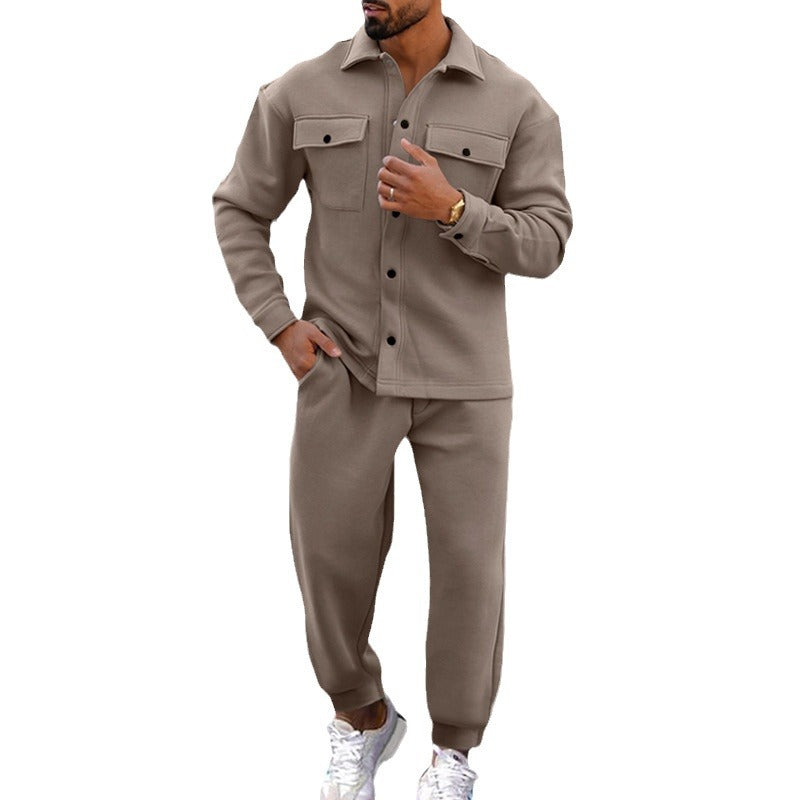Herren Freizeit Set mit strukturiertem Oberteil und passenden Jogginghosen Drune