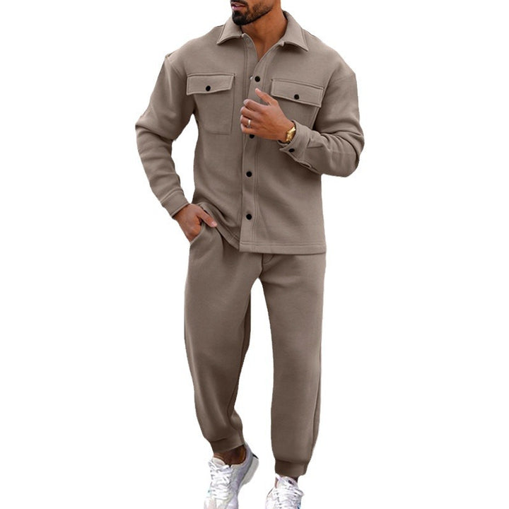Herren Freizeit Set mit strukturiertem Oberteil und passenden Jogginghosen Drune