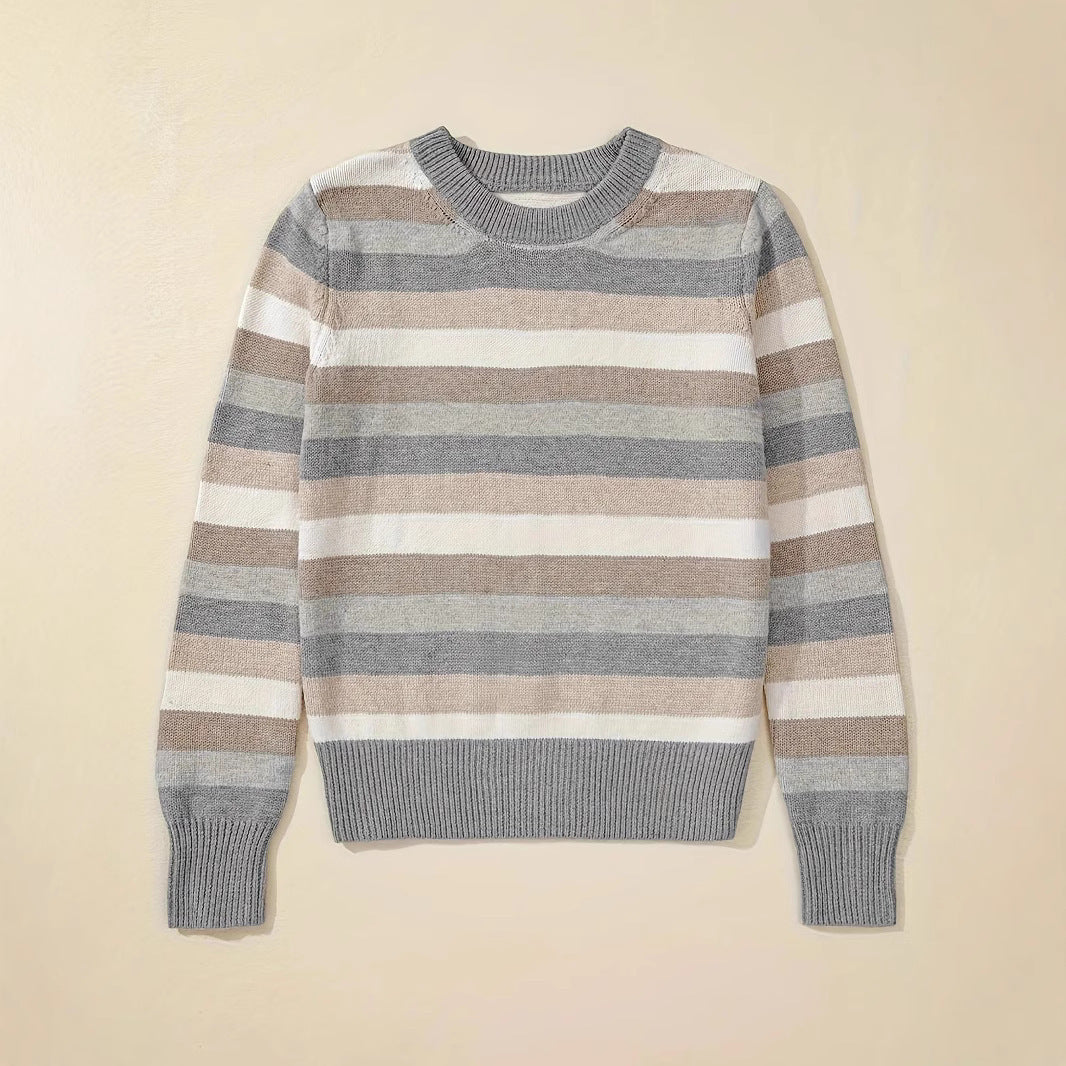 Damen modischer Strickpullover mit trendigen Streifen und lässigem Schnitt Drune