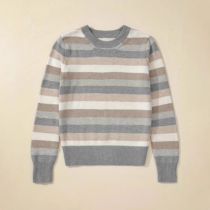 Damen modischer Strickpullover mit trendigen Streifen und lässigem Schnitt Drune