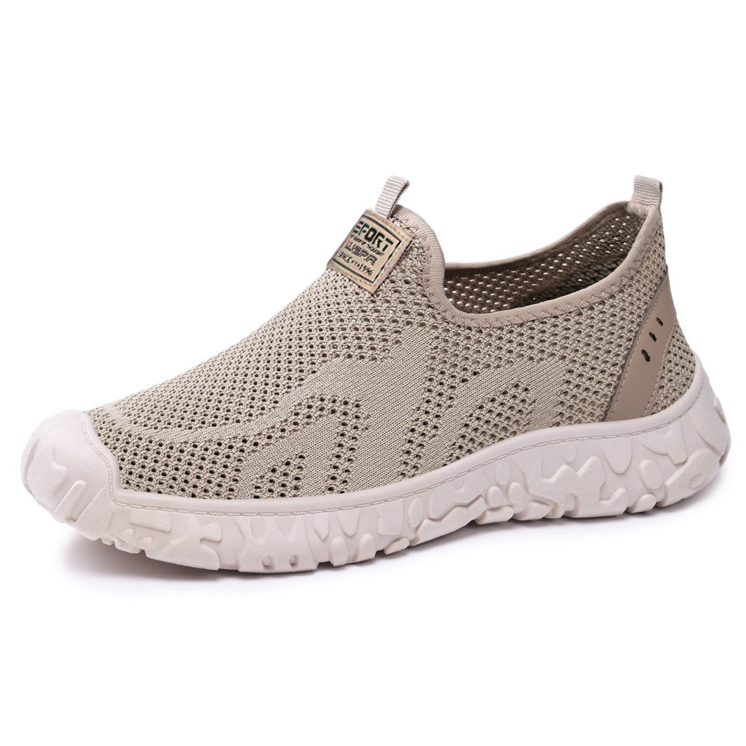 Unisex nan leichter atmungsaktiver Slip-On Strick-Walking-Schuh mit flexibler Profilsohle Drune