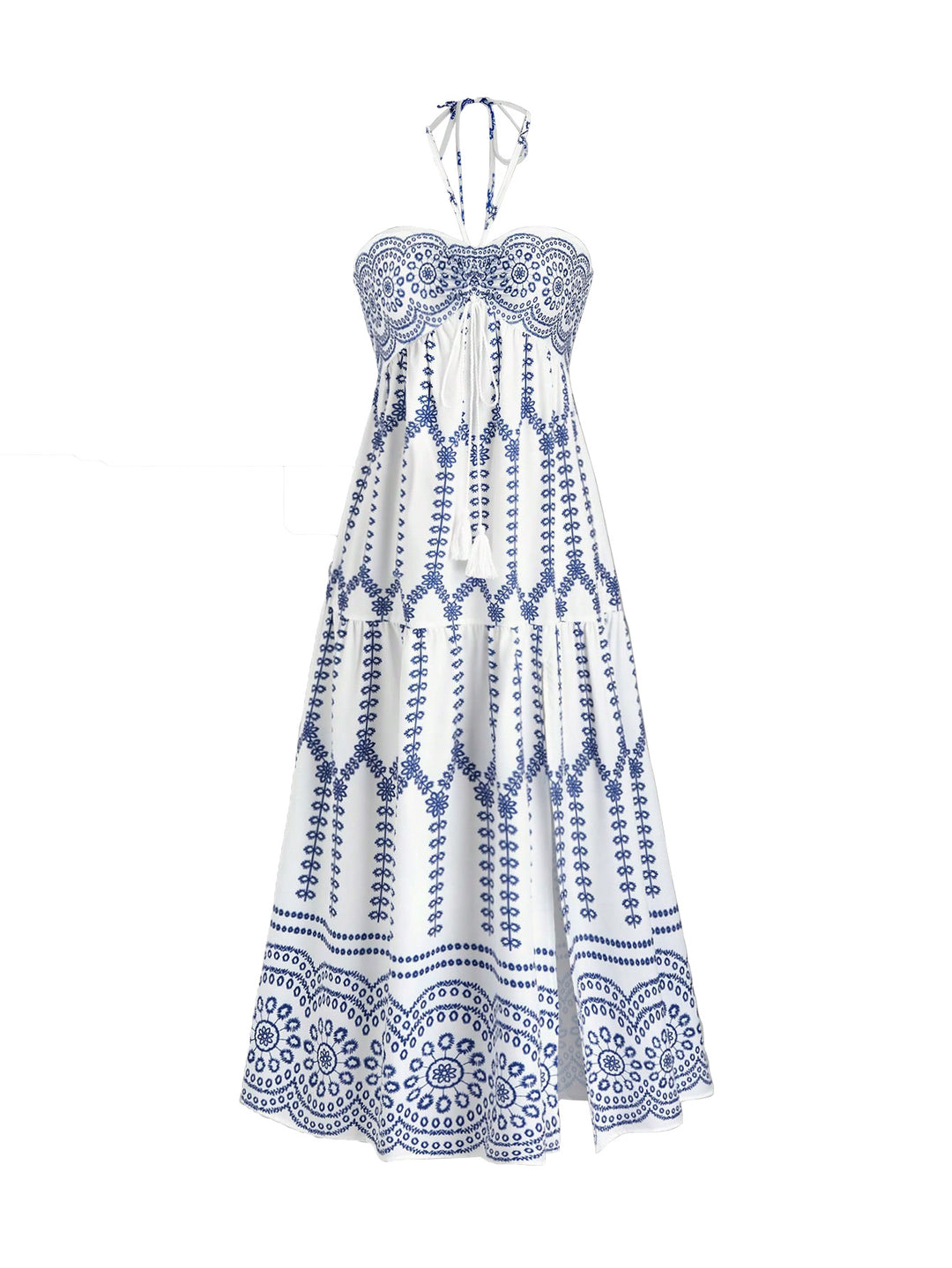 Damen Boho Maxikleid mit Trägern Drune