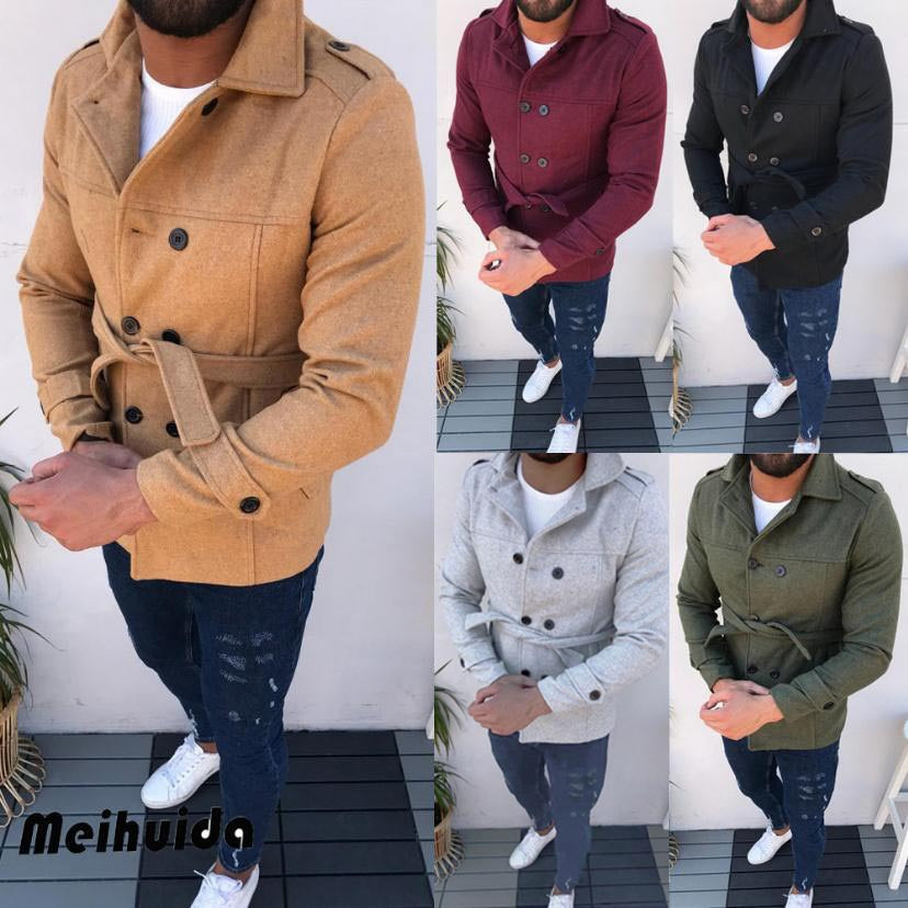 Herren Mantel mit doppelter Knopfreihe Drune