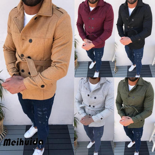 Herren Mantel mit doppelter Knopfreihe Drune