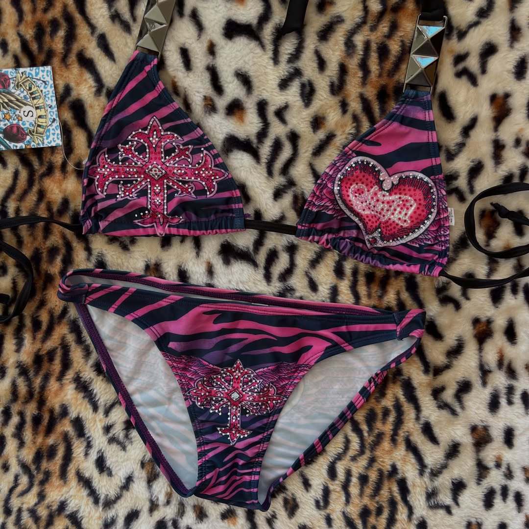 Damen Triangel-Bikini mit Verzierungen Drune