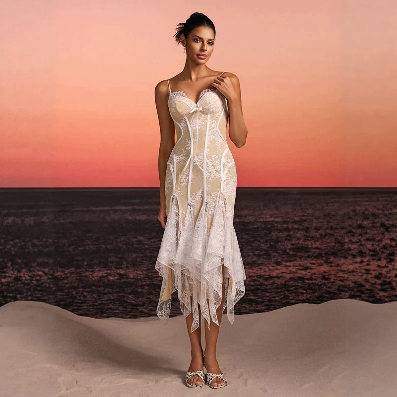 Damen Spitzen-Corsage mit verführerischen Details Drune