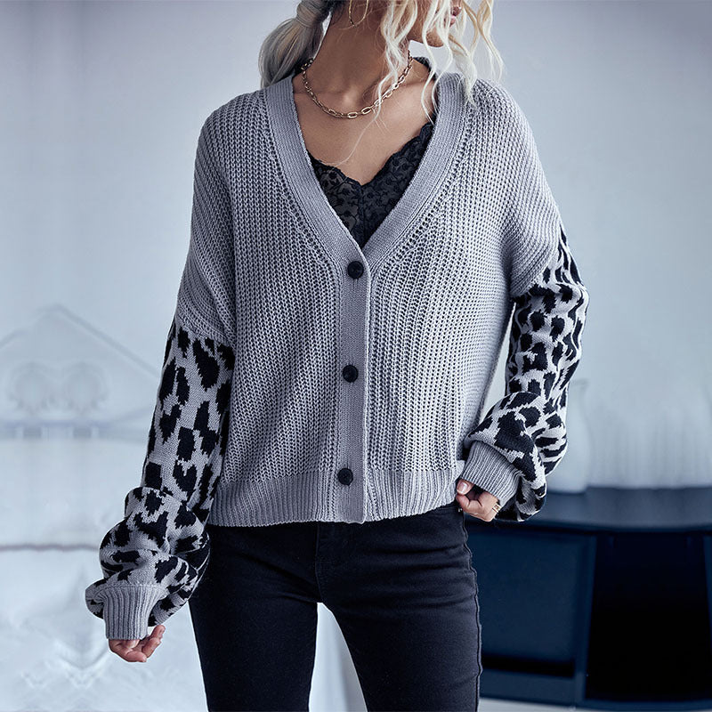 Damen Strickjacke mit animalischem Muster und lässigem Schnitt Drune