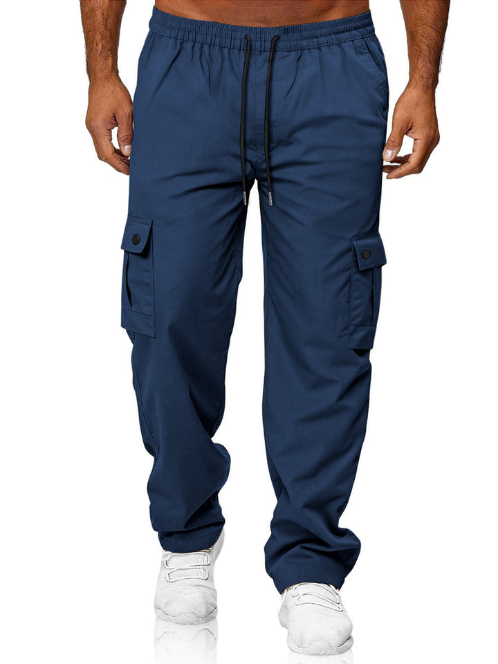 Herren nan Cargo-Jogginghose mit elastischem Tunnelzugbund, großen Klapptaschen und relaxed Fit Drune
