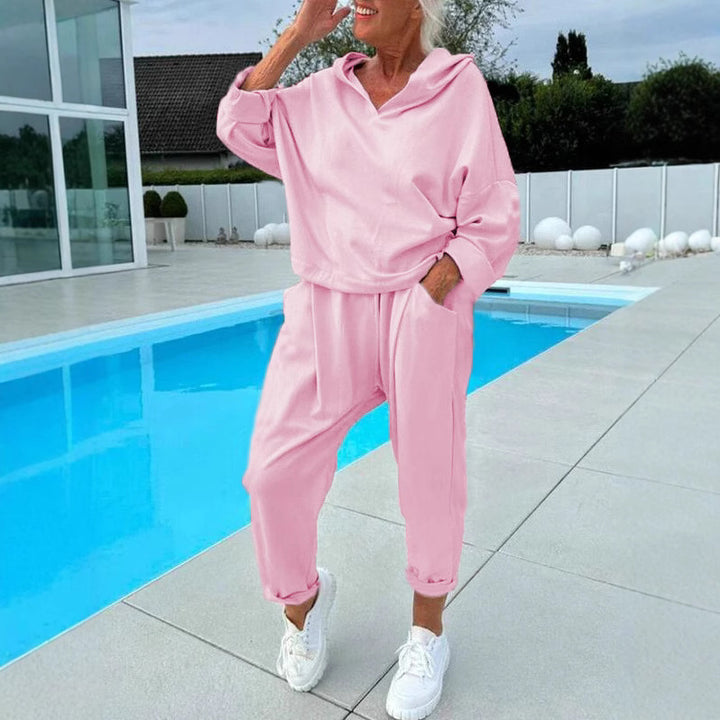 Damen modischer Hoodie und Jogginghose Set Drune