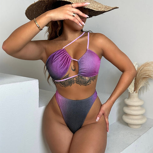 Damen Bikini mit asymmetrischem Design und Raffungen Drune