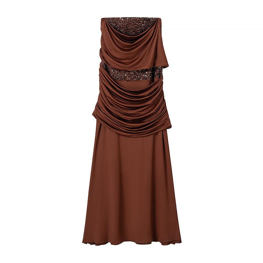 Damen Langärmliges Wickelkleid mit raffiniertem Drapé Drune