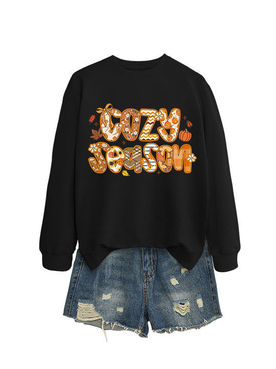 Damen Sweatshirt mit kreativem Herbstdesign und lässigem Schnitt Drune