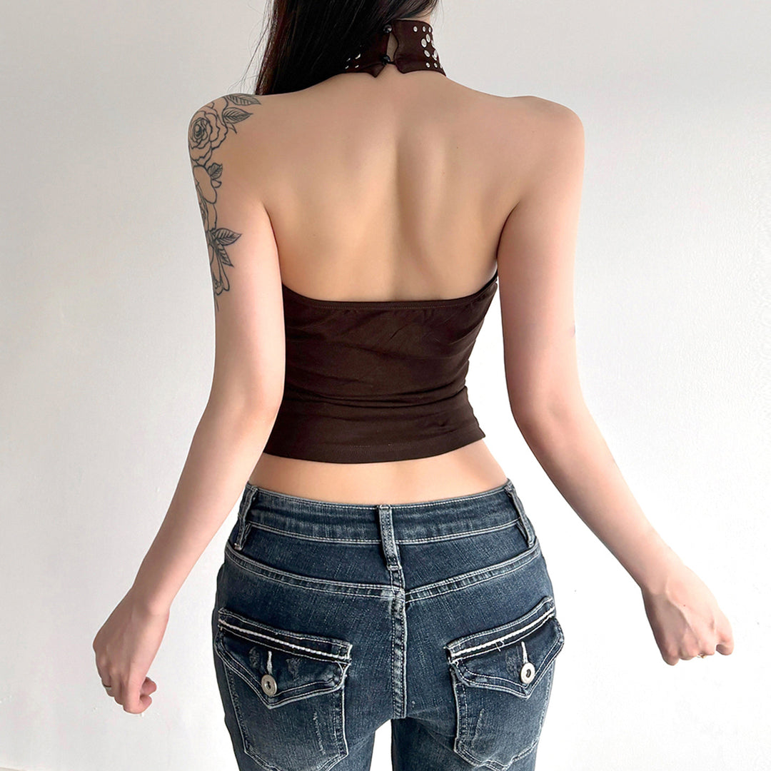Damen Elegantes Haltertop mit funkelnden Akzenten Drune
