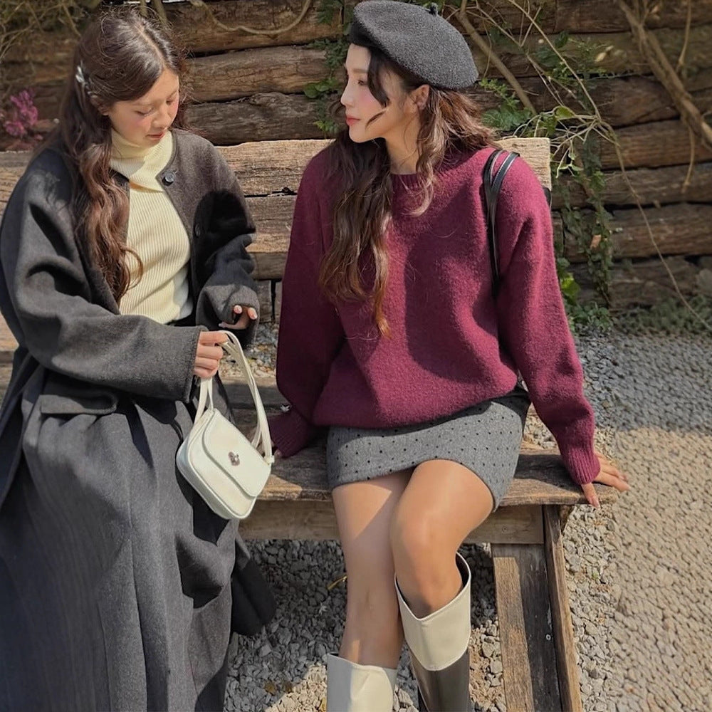 Damen kuscheliger Strickpullover mit oversized Schnitt Drune