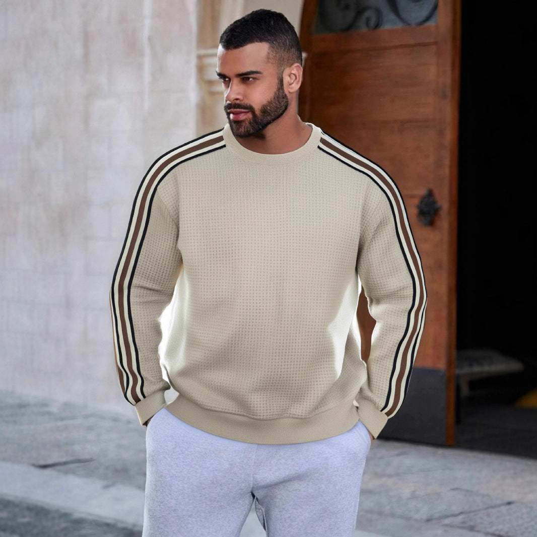 Herren Sportlicher Sweatshirt mit strukturierter Oberfläche und modernen Streifen Drune
