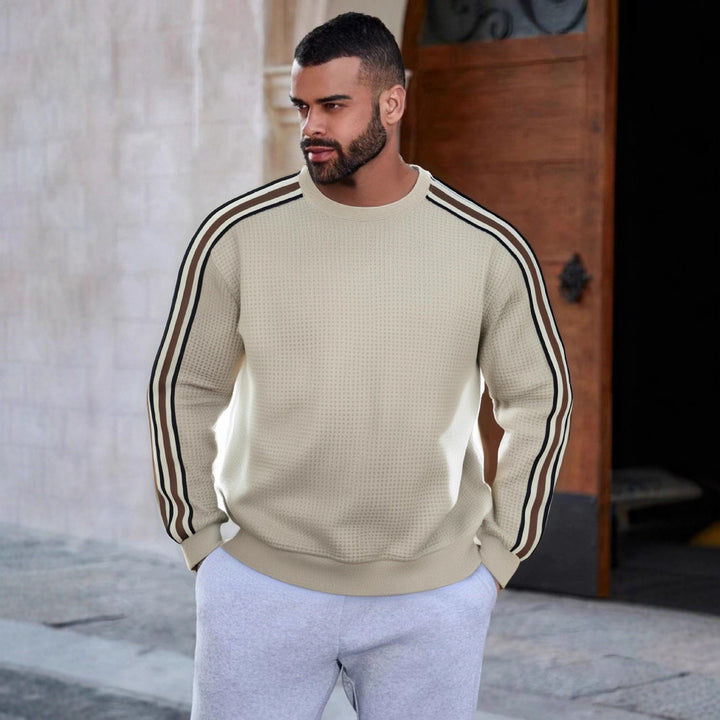 Herren Sportlicher Sweatshirt mit strukturierter Oberfläche und modernen Streifen Drune