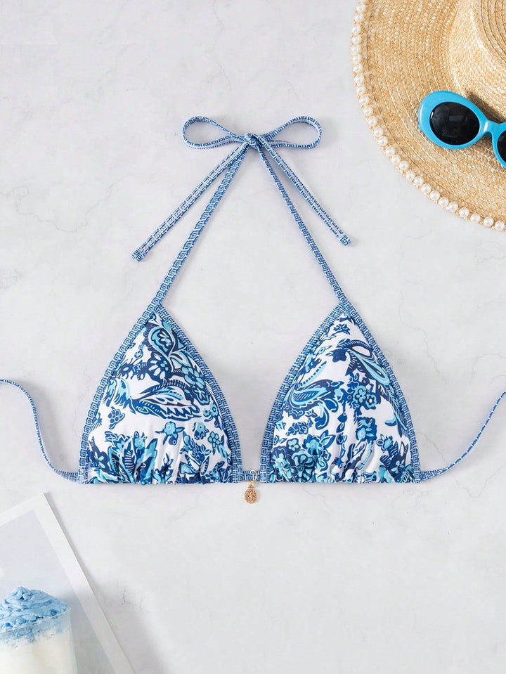 Damen Leopardenmuster Bikini-Set mit verstellbaren Trägern Drune