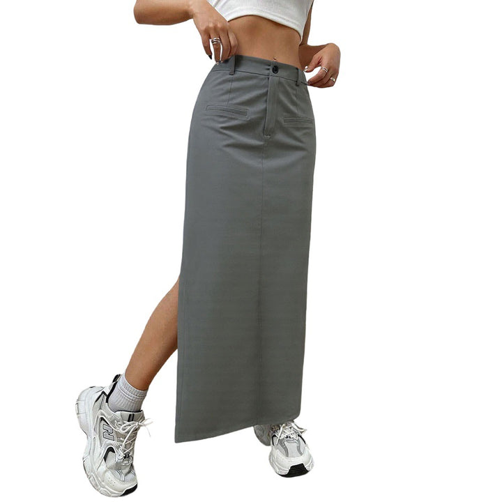 Damen langer Rock mit seitlichem Schlitz Drune