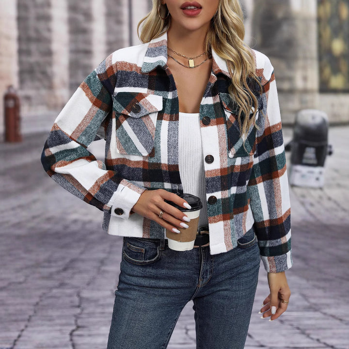 Damen Kariertes Flanellovershirt Drune