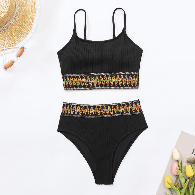 Damen Hochtailliertes Bikini-Set mit sportlichem Design Drune
