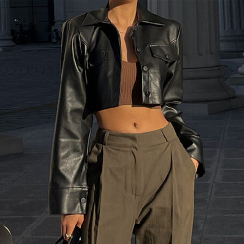 Drune | PU-Lederjacke - Schlankes modernes Design - Leichtgewichtig - Alternativen Streetwear