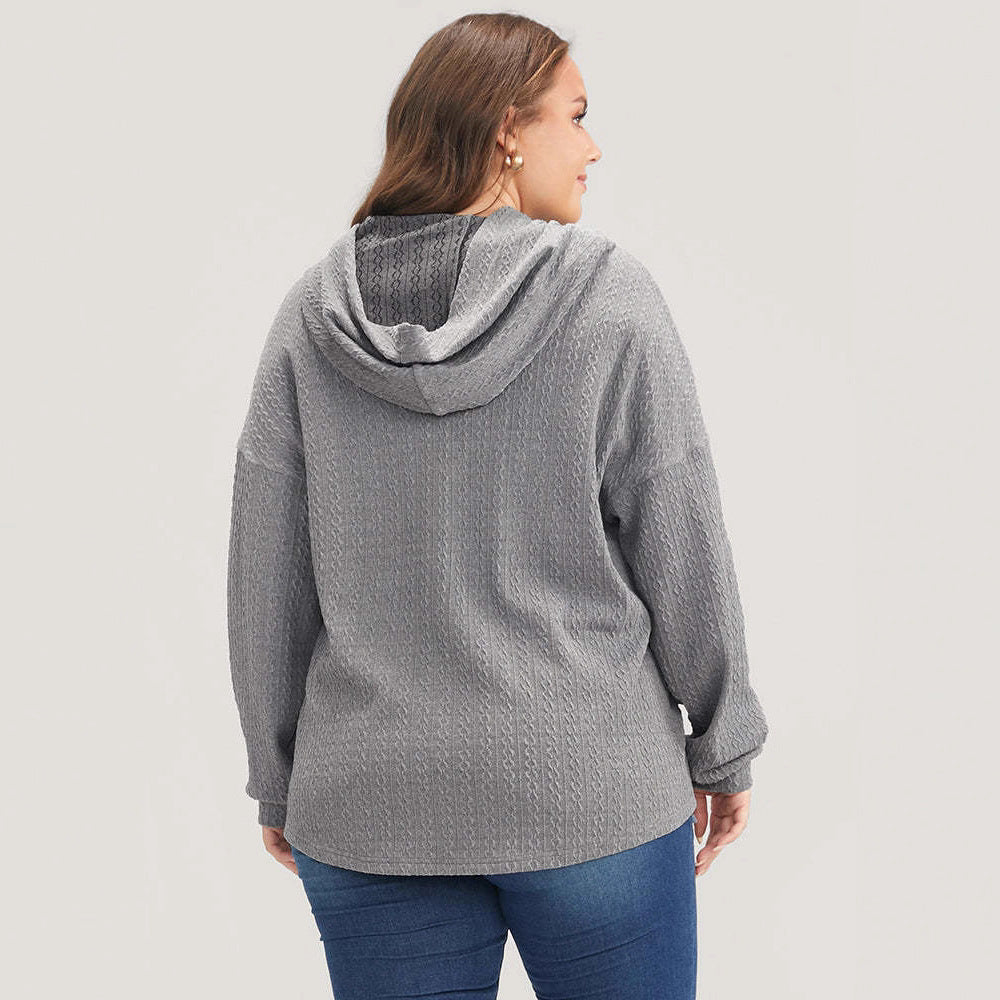 Damen lässiger Kapuzenpullover mit strukturiertem Design Drune