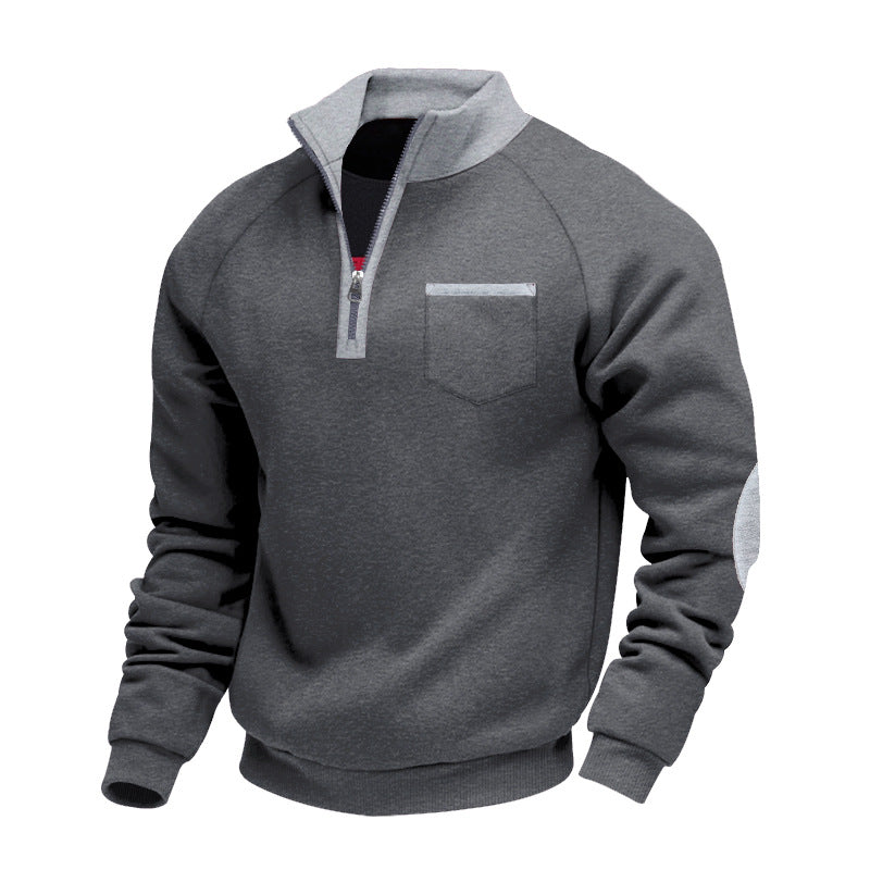 Herren modischer Kapuzenpullover mit Reißverschluss und praktischer Brusttasche Drune