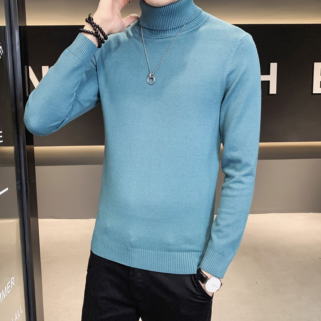 Herren Pullover mit hohem Kragen aus weicher Strickware Drune