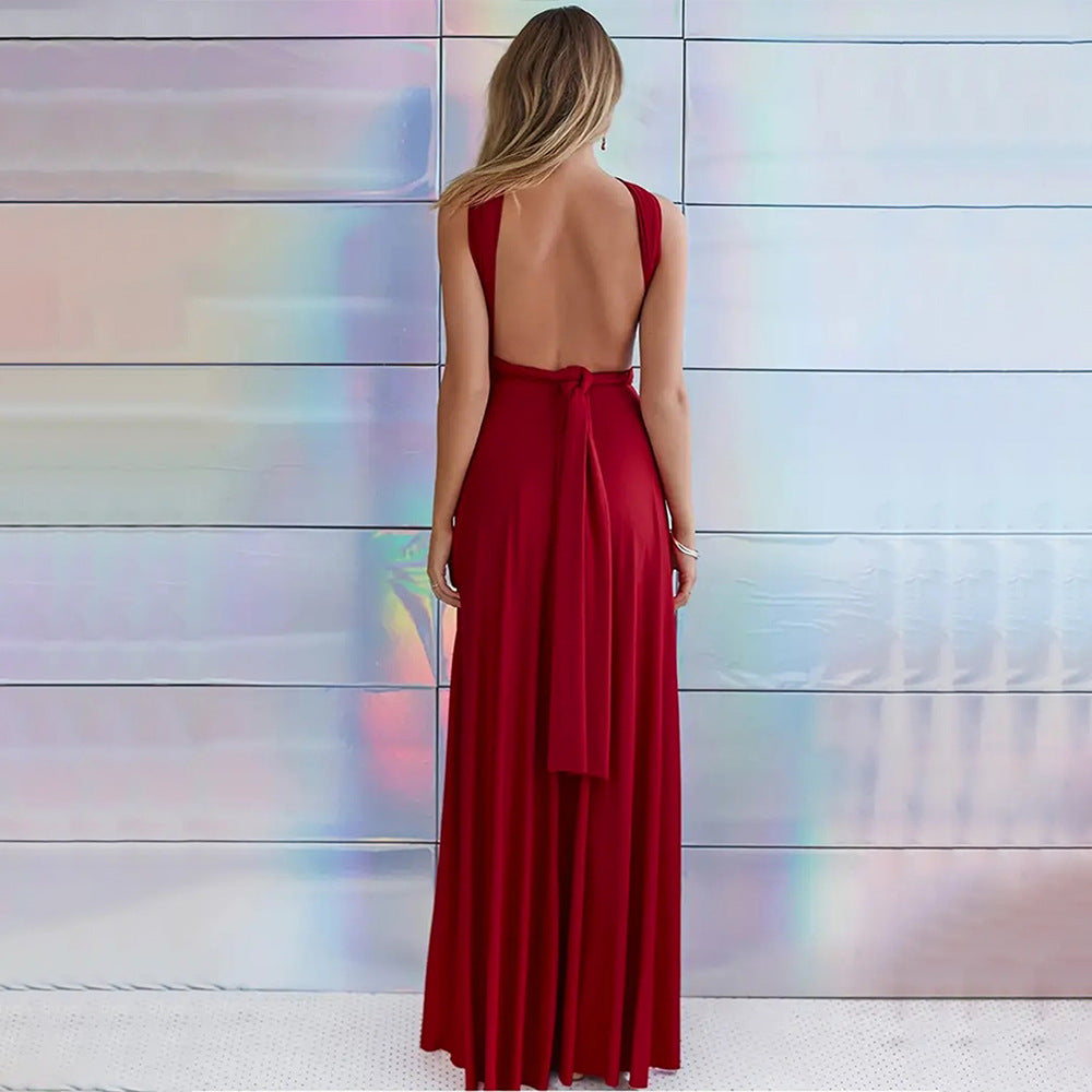 Damen Maxikleid mit elegantem Wickel-Design und figurbetonender Passform Drune